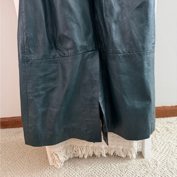 Vintage Avanti Green Sheepskin Trench Coat - Picture 8 of 11